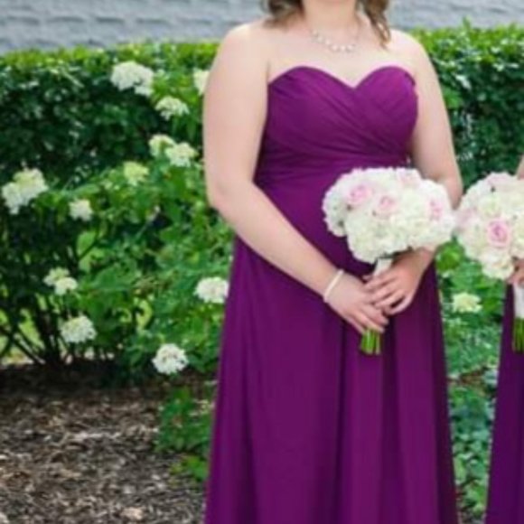 Bill Levkoff Chiffon dress, size 14, Sangria - Picture 4 of 4